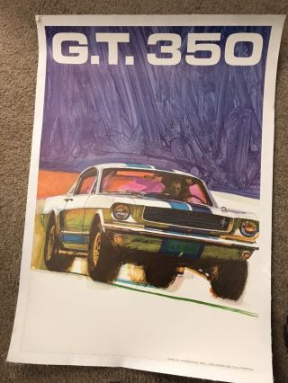 1965 Shelby Gt350 George Bartell Poster Gt 350 30 X 20 1/4 Inches