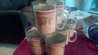 Vintage Thermo - Serve Insulated Cups With Fruit Pictures On The Front,  Set Of 8.