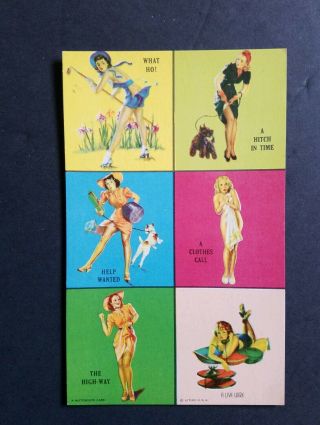 Mutoscope Yankee Doodle Girls 6in1 " What Hoe/a Hitch In Time Uncirculated Pinup