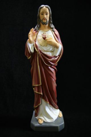 20 " Sacred Heart Of Jesus Christ Italian Catholic Statue Sculpture Made In Italy