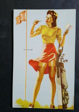 Mutoscope Yankee Doodle Girls " Up To Par " Uncirculated Pinup Exhibit Arcade
