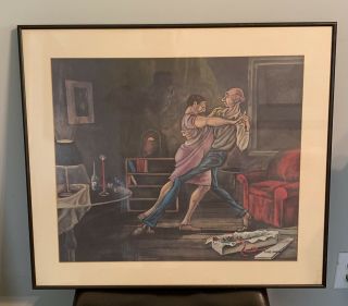 Ernie Barnes Signed Autographed Print Anniversary Couple Dancing Framed Art