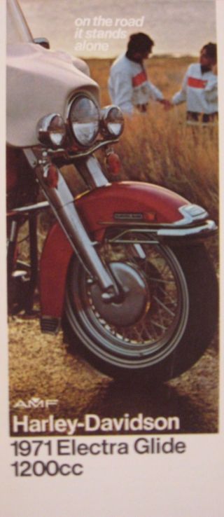 1971 Harley Davidson Electra Glide 1200cc Flp Flh Brochure Motorcycles