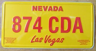 Nevada 1994 Las Vegas Souvenir License Plate 874 Cda