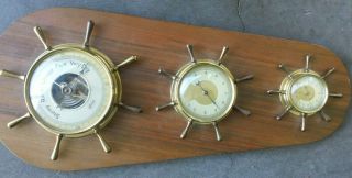 Vintage Weather Station Barometer Thermometer Hygrometer Made In Germany