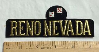 Reno Nevada Nv Patch Gambling Dice Lucky 7 Black Felt Souvenir Patch