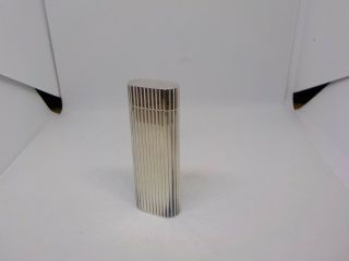Authentic Cartier Godron Striped Oval Lighter Silver