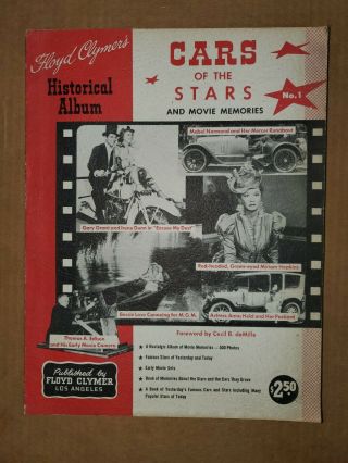 1954 Floyd Clymer Historical Album Cars Of The Stars & Movie Memories 1
