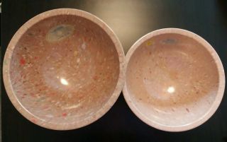 Vintage Texas - Ware Melamine Mixing Bowls Set Of 2 (5 Qts & 3 Qts) Pink Confetti