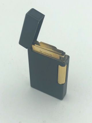 IM CORONA Black Pocket Lighter Collectible Vintage Antique Black / Gold Unique 2