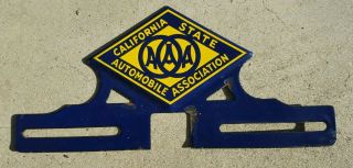 Aaa California State Automobile Association Porcelain License Plate Topper.