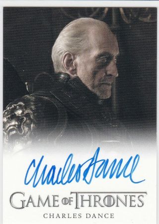 Game Of Thrones.  Charles Dance As Tywin Lannister Season 2 Autograph Full Bleed