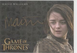Game Of Thrones.  Maisie Williams As Arya Stark Valyrian Steel Autograph Gold