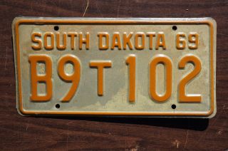 1969 South Dakota Truck License Plate Number Tag