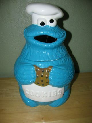 Vintage Sesame Street Muppets Inc.  Chef Cookie Monster Character Cookie Jar