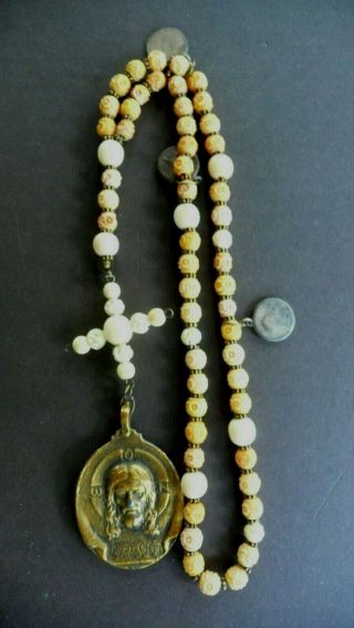 Antique Rosary - Hand Carved Beads