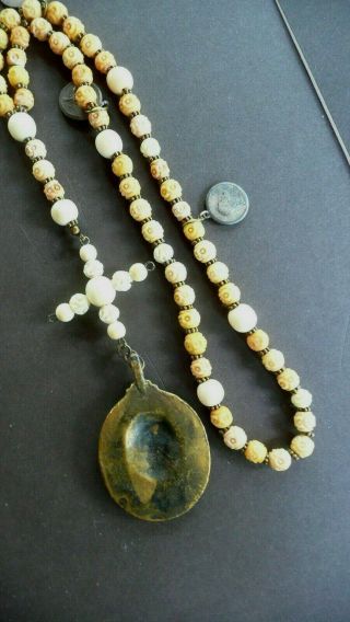 Antique Rosary - Hand Carved Beads 3