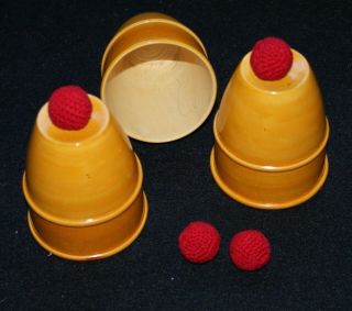 Wooden Cups And Balls Set - - 3 Inch Tall Cups Tmgs