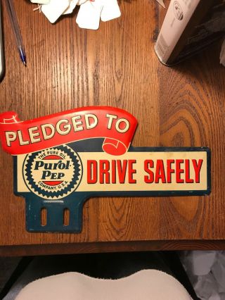 Purol Pep Pledged To Drive Safely License Plate Topper