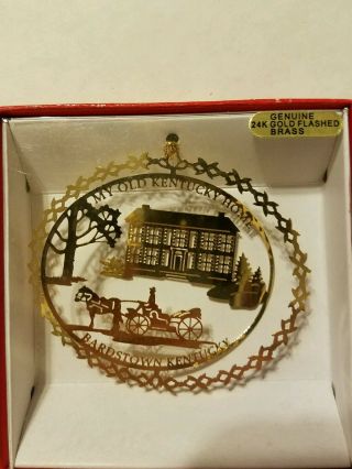 My Old Kentucky Home Bardstown Kentucky Brass Christmas Ornament