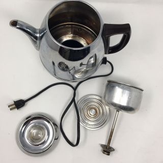 Vintage GE - General Electric 18P40 Chrome Pot Belly 9 Cup Coffee Pot Percolator 5