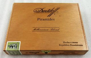 Davidoff Piramides Cigar Box Empty Wood Hand Made