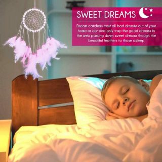 Dream Catcher Pink Home Decor Baby Girl Room Nursery Bedroom Kids Gift 4