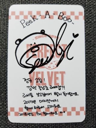RED VELVET SEULGI 2 Official PHOTOCARD PEEK - A - BOO 2nd Album Perfect Velvet 슬기 2