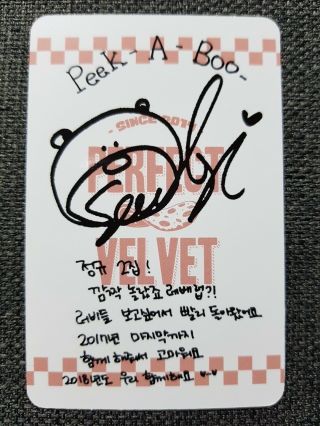 RED VELVET SEULGI 2 Official PHOTOCARD PEEK - A - BOO 2nd Album Perfect Velvet 슬기 4