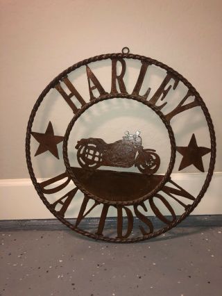 Harley Davidson Handmade Vintage Metal Sign (handmade In Texas) 21”