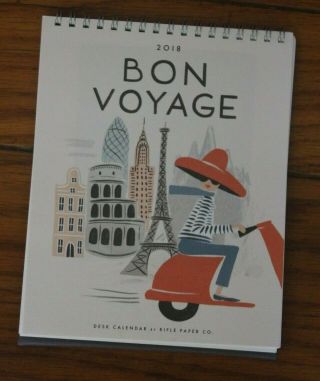 Rifle Paper Co.  Bon Voyage 2018 Desk Calendar Travel Prints To Frame Anna Bond