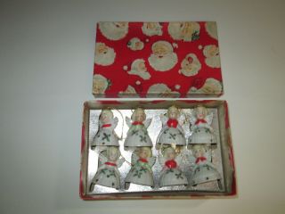 Set Of 8 Vintage Angel Christmas Bells Figurines Made In Japan