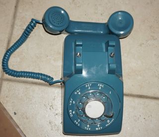 Western Electric Bell Rotary Dial Telephone CADET BLUE Desk Vintage 1970 ' S AT&T 3