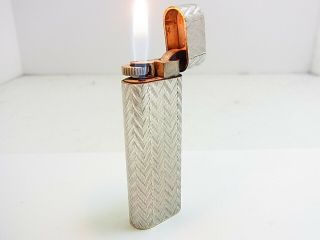 Cartier Paris Gas Lighter 30 Microns Oval Silver Plated (g 2