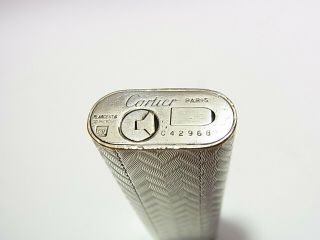 Cartier Paris Gas Lighter 30 Microns Oval Silver Plated (g 7