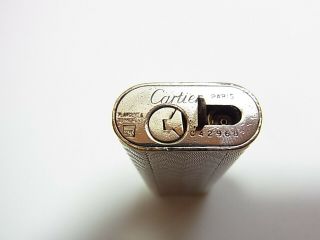 Cartier Paris Gas Lighter 30 Microns Oval Silver Plated (g 8