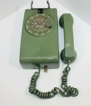 Vintage Green Rotary Dial Wall Telephone