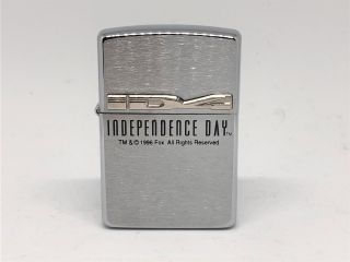 Zippo 1996 Limited Model " Independence Day " Movie Film Crew Logo Lighter Silver