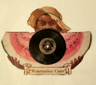 1919 " The Watermelon Coon " Talking Book Corp.  Emerson Phono Die - Cut 78 Shellac