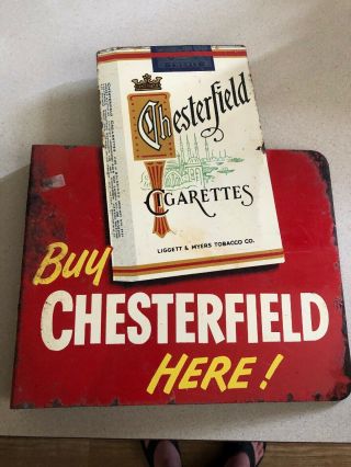 Chesterfield Cigarettes Flange Sign 15” Dbl Sided Sign