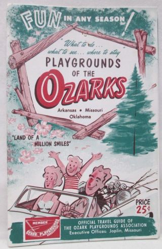 Vintage 1955 Travel Guide Ozarks Playgrounds Arkansas Missouri Oklahoma Hwy Map