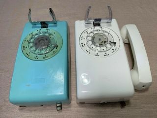 1959 & 1972 At&t Blue & White,  Western Electric Bell System 554 Rotary Telephone