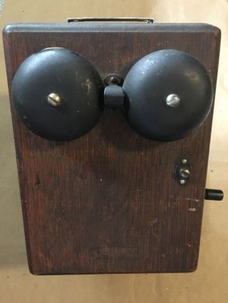 Dovetailed Wood Crank Telephone Ringer Box,  Western Electric Usa