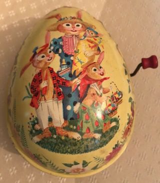 Mattel 1953 Wind Up Easter Egg Bunny Family 513