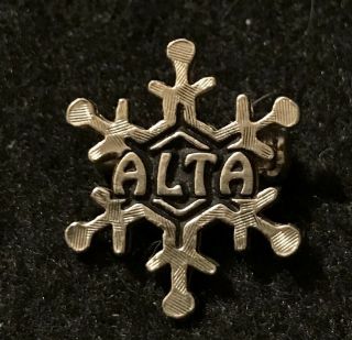 Alta Vintage Skiing Ski Pin Badge Utah Ut Resort Souvenir Travel Gold Snowflake