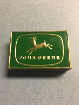 Vintage Matchbook John Deere Matchbox Made In Sweden Gold Foil Green Back