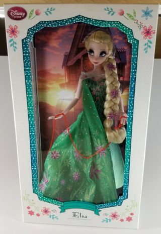 Authentic Disney Store Frozen Fever Elsa Limited Edition 17 " Doll 1 Of 5000