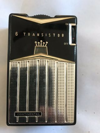 VINTAGE 1962 Continental TR - 682 TRANSISTOR RADIO W/ Factory Case 2