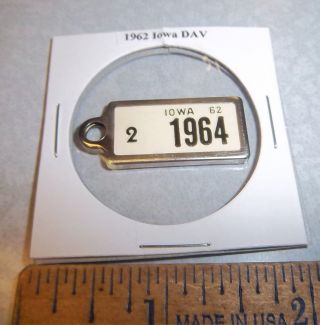 1962 Iowa 2 1964 Dav Mini License Plate Keychain Disabled American Vet