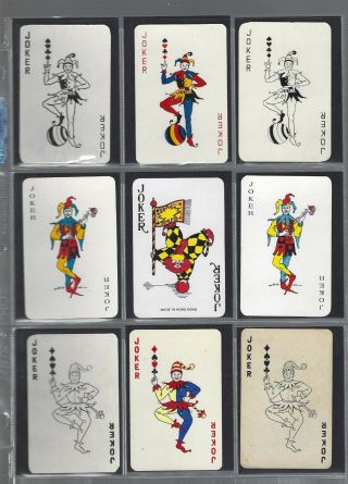 Playing Cards Jokers 9 Single Vint Jokers /joker All Different V G Cond